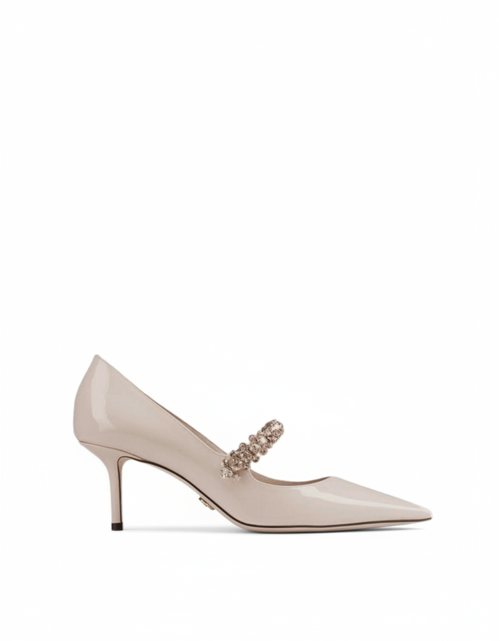 Terza | Women's Rhinestone Strap Pumps in Natural