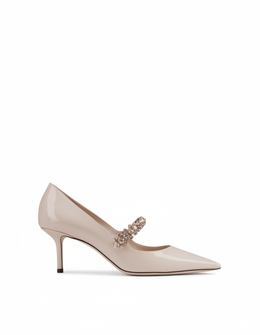 Terza | Women's Rhinestone Strap Pumps in Natural