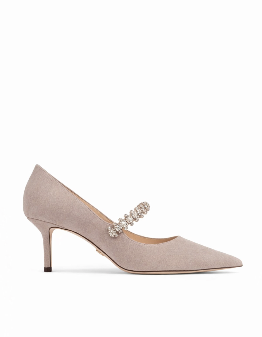 Terza | Women's Rhinestone Strap Pumps in Natural