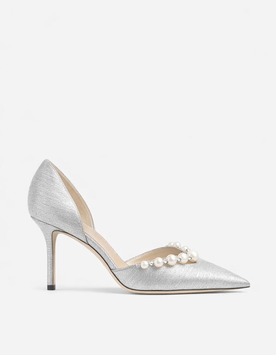 Yelena | Women's Pearl Strap Pumps in White