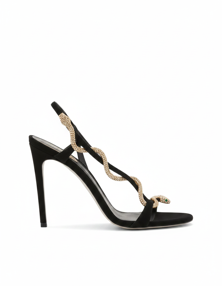 Zoie | Women's Rhinestone Snake Enwind Heeled Sandals