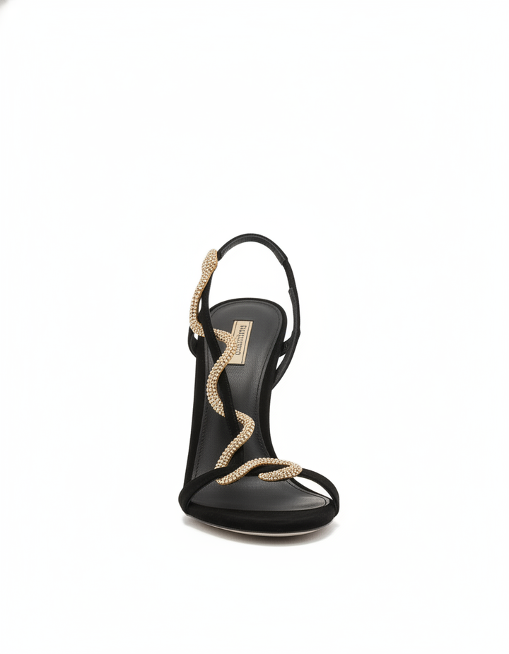 Zoie | Women's Rhinestone Snake Enwind Heeled Sandals